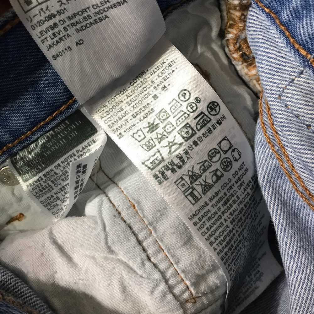 Levi’s 501 CT Light Wash Ripped Boyfriend Jeans 25 - Picture 6 of 8